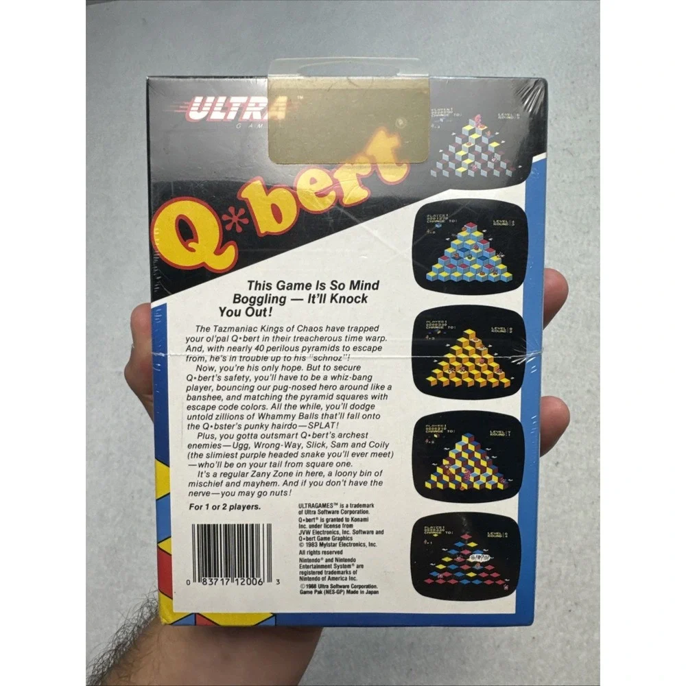 MINT BOX complete 100% CIB Q*Bert QBert  Nintendo NES Video Game Factory Sealed